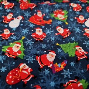 Santa and Sleigh  Cotton Fabric MDG Christmas Presents By the Yard