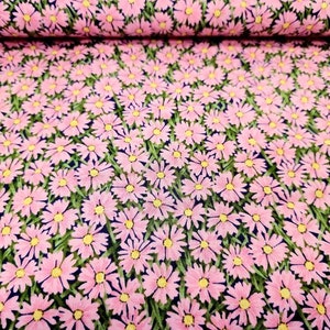 Summer Garden Daisy Pink Cotton Fabric Kathy Hall Andover