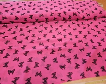 Butterfly Chiffon Fabric Semi Sheer Pink Japanese Ditzy Print By the Yard