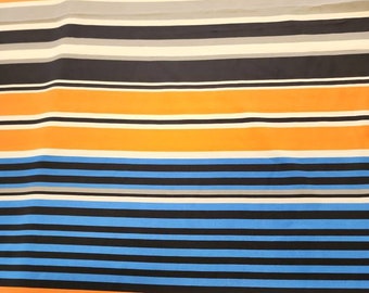 Contemporary Stripe Crepe Fabric Apparel Blues By the Yard
