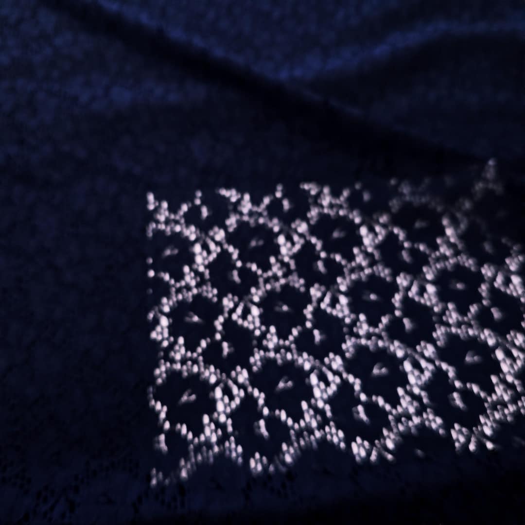 Navy Blue Lace Fabric Apparel Floral Mesh Designer by the Yard - Etsy