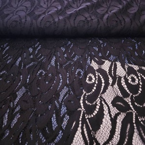 Black Lace Fabric Apparel Floral Netting By the Yard