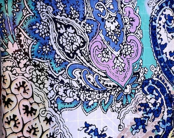 Paisley Floral Print Chiffon Fabric Semi Sheer Apparel By the Yard