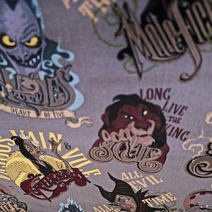 Villain All Evil Disney Cotton Fabric  Spring Creative Chalk By the Yard