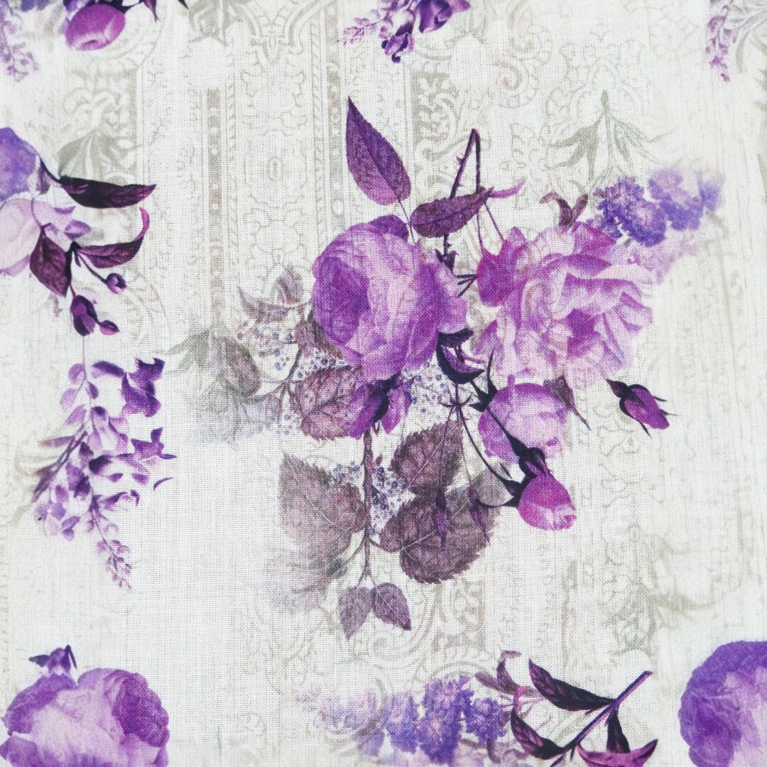 Purple Floral Lawn Cotton Fabric Apparel by the Yard - Etsy