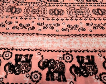 Elephant Stripe Crepe Georgette Fabric Apparel Abstract  By the Yard