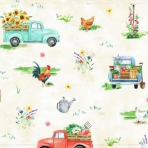 Farm to Table Cotton Harvest Fabric Hoffman By the Yard