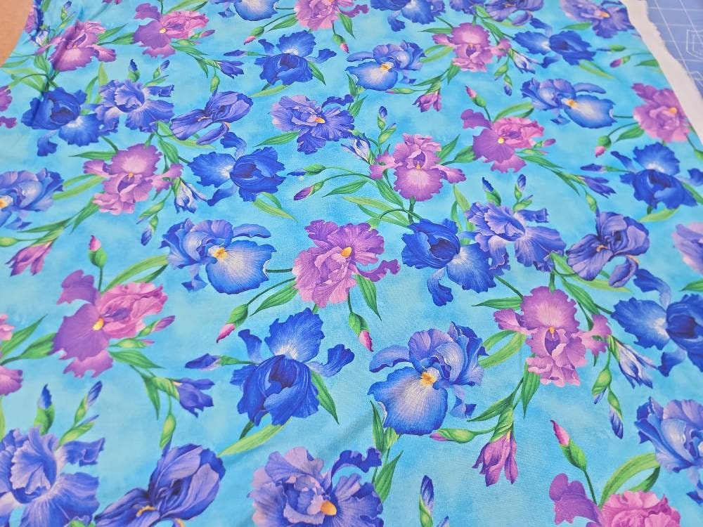 Leaf Batik Clearance Fabric by the Yard Choose Blue or Purple Batik Fabric  IS14T-HH1 