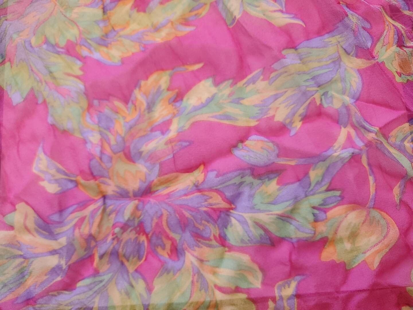 Silk Floral Chiffon Fabric Apparel Semi Sheer | Etsy
