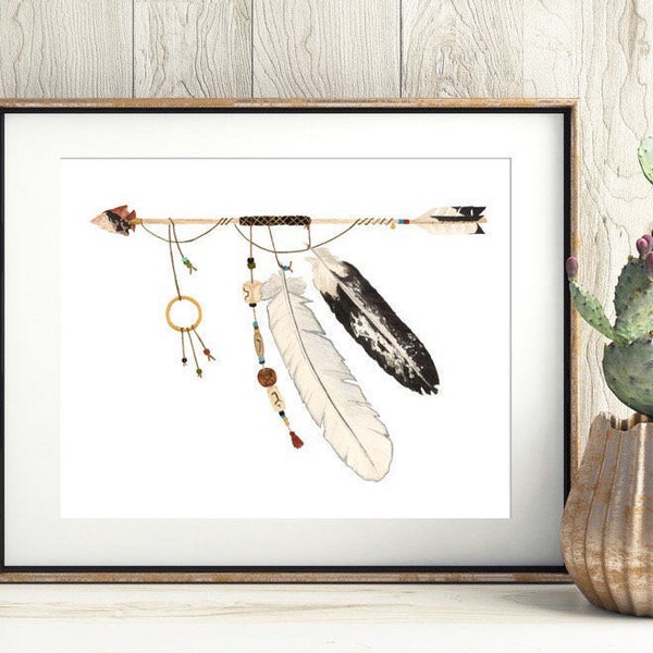 The Suarez, Native American style art, feathers and arrows