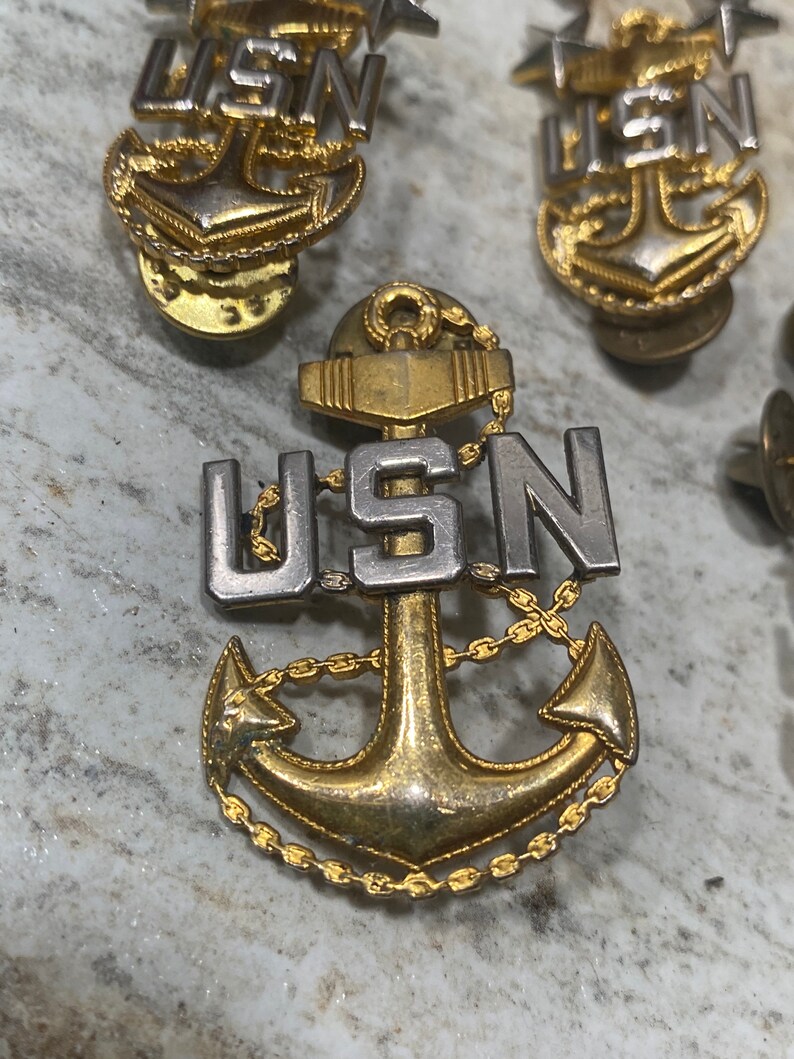 Set of 7 Naval Insignia Pins Etsy