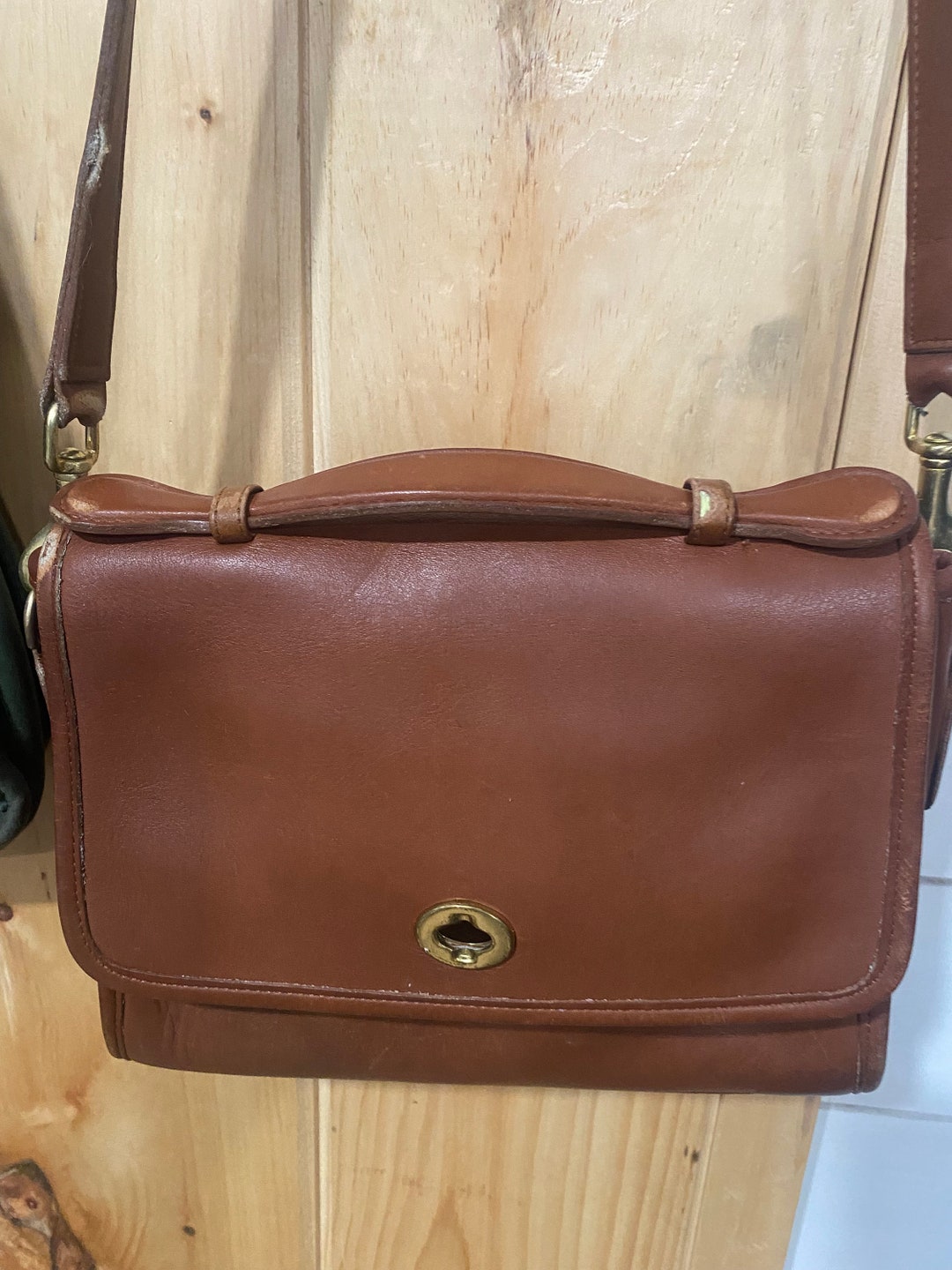 Vintage Coach Bag F5C-9870 Brown Leather Bag - Etsy