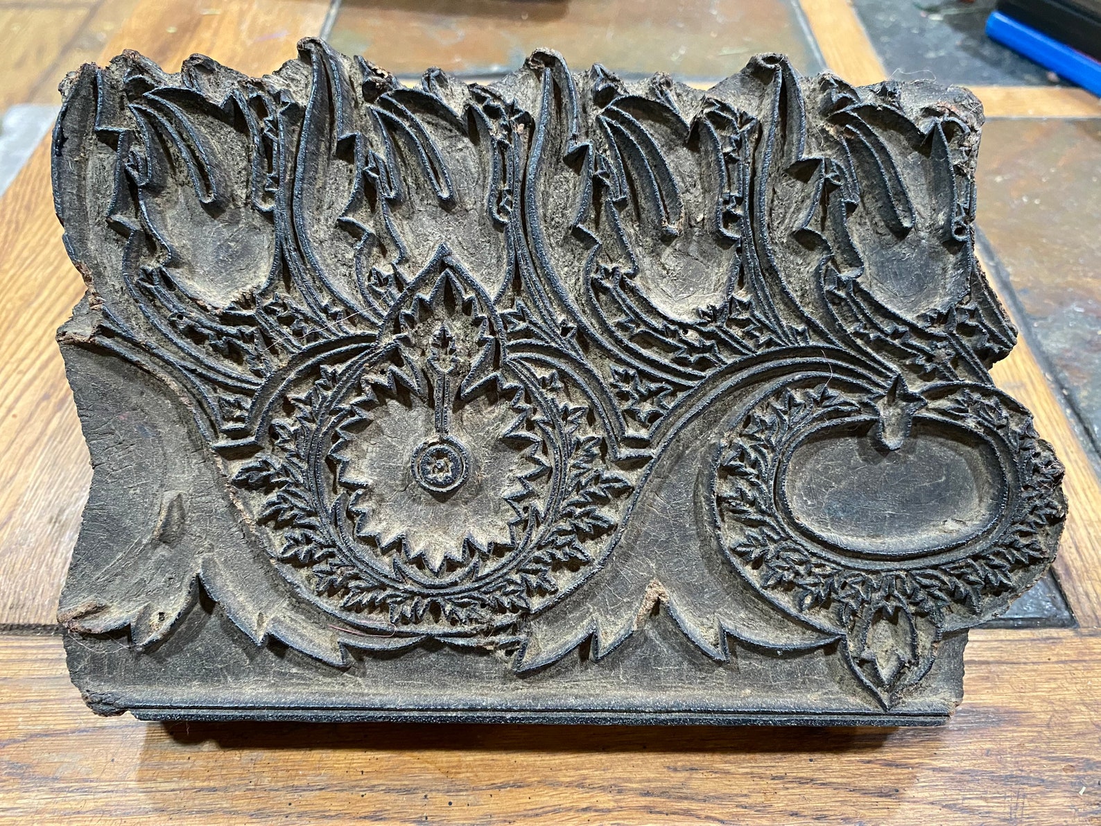 Nice large antique hand carved wooden stamp Etsy