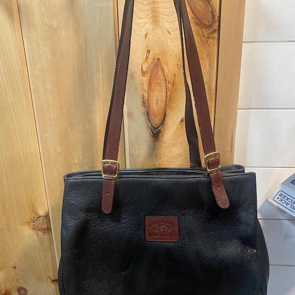 Large Vintage Leather double handled  Valentina Italian expandable shoulder bag