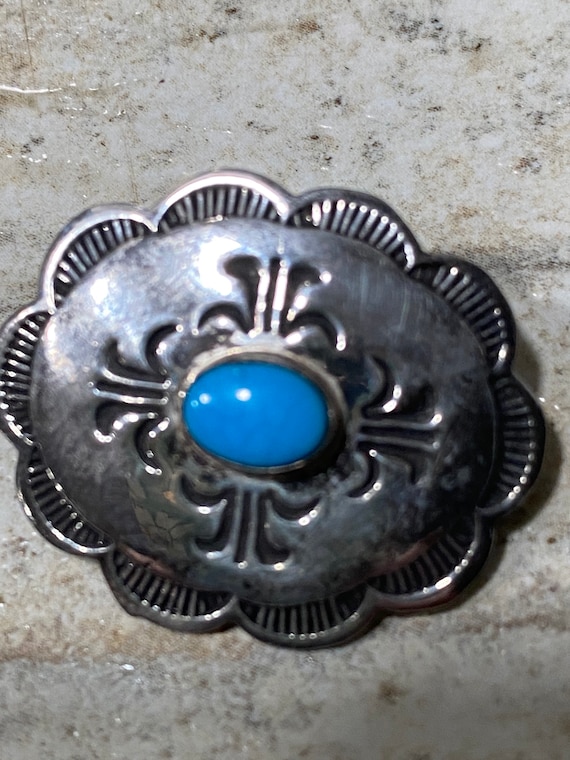 Beautiful vintage signed  Navajo concho sterling b