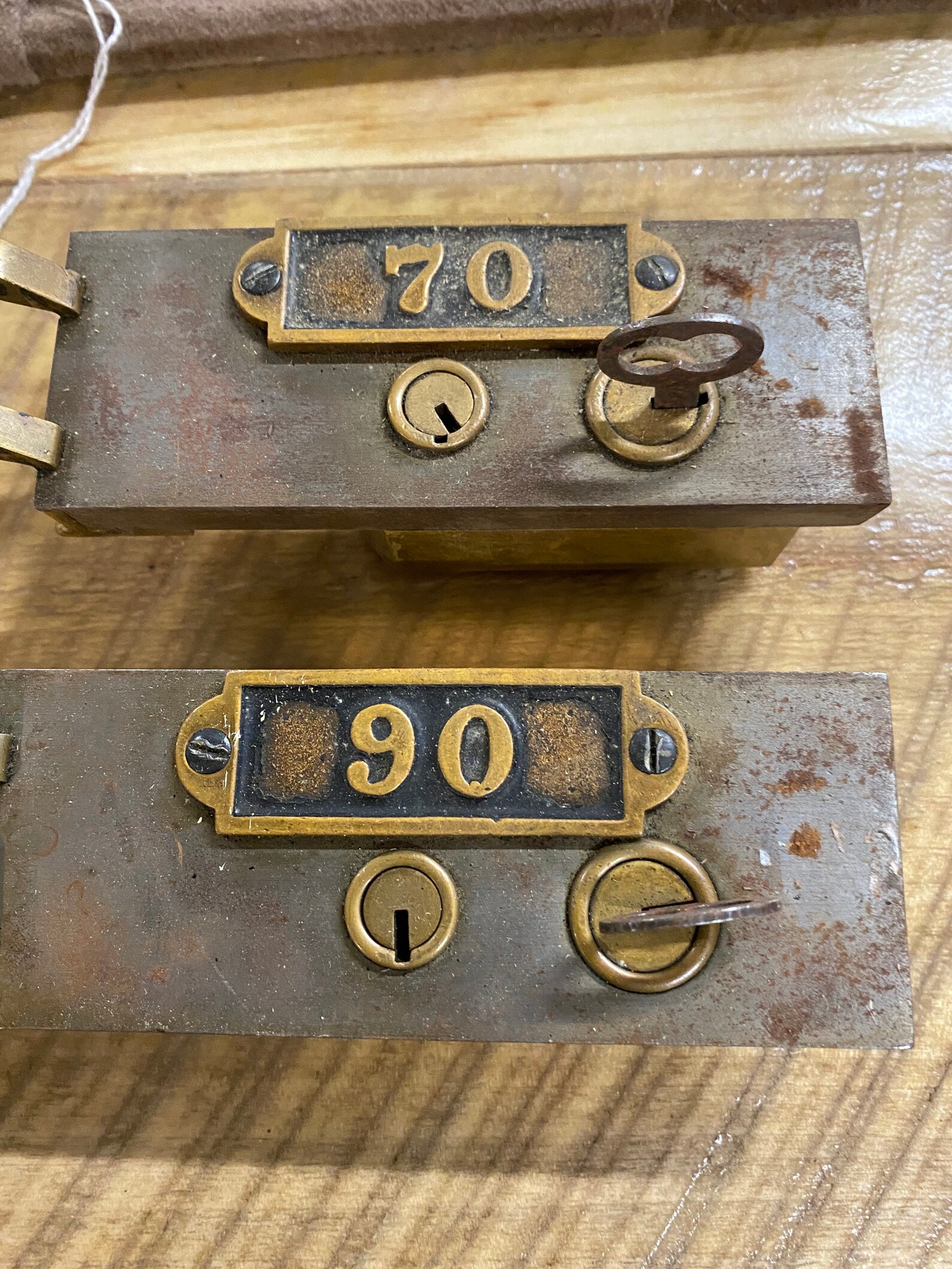 Nice Pair of Heavy Brass Antique Postal Door Locks With Keys Etsy