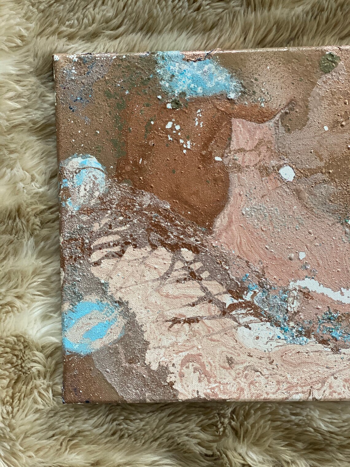 Original Hydro Dipping Spray Painting Canvas With Glitter Wall Etsy