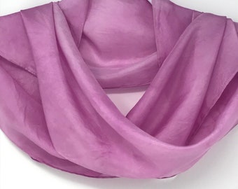 Hand Painted Princess Pink Habotai Silk Scarf