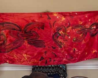 Hand Painted Silk Worship Mantle: Chain Breaker Mantle 27x74