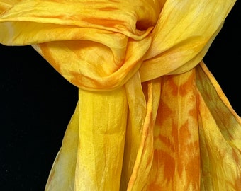 Hand Painted Silk Scarf: Ancient of Days, Habotai Silk, Wearable Art