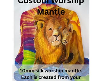 Hand Painted Silk Worship Mantle: Custom Testimony Mantle, 24x72
