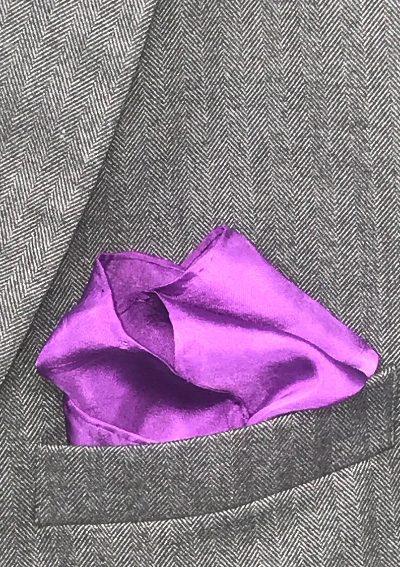 Royalty Purple Silk Handkerchief 11x11
