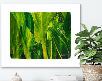 Abundance Hand Painted Pure Habotai Silk Painting Mounted On Gallery Canvas, Silk Wall Art, Orignal Art Wall Hanging 28x22