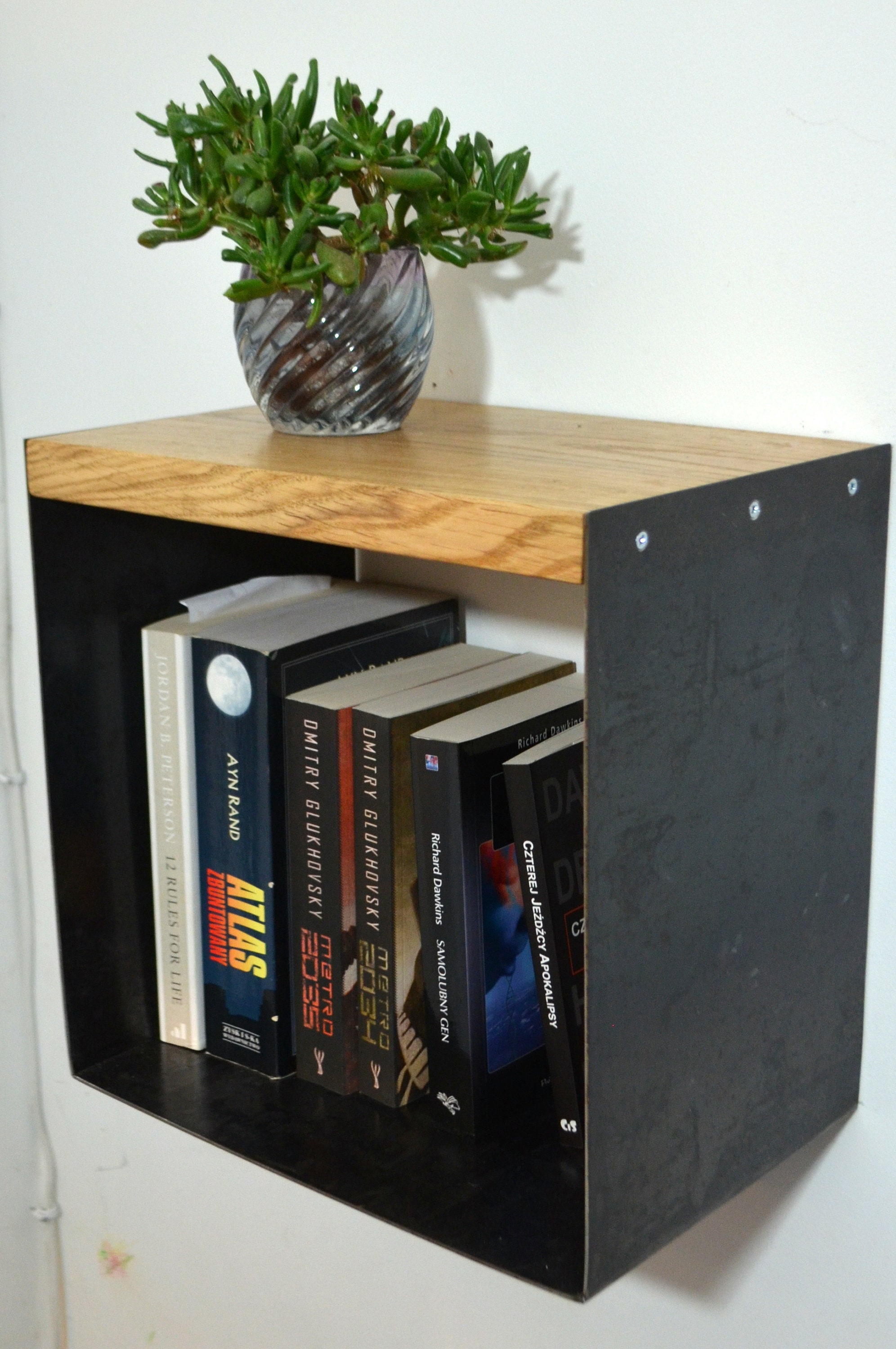 Estante de acero y roble de estilo industrial | Etsy