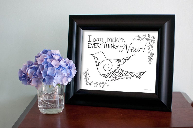 Bible Verse Coloring Page - Revelation 21:5 - Printable Coloring Page, Bible Coloring Page, Christian Kids Activity, Sunday School Craft image 9