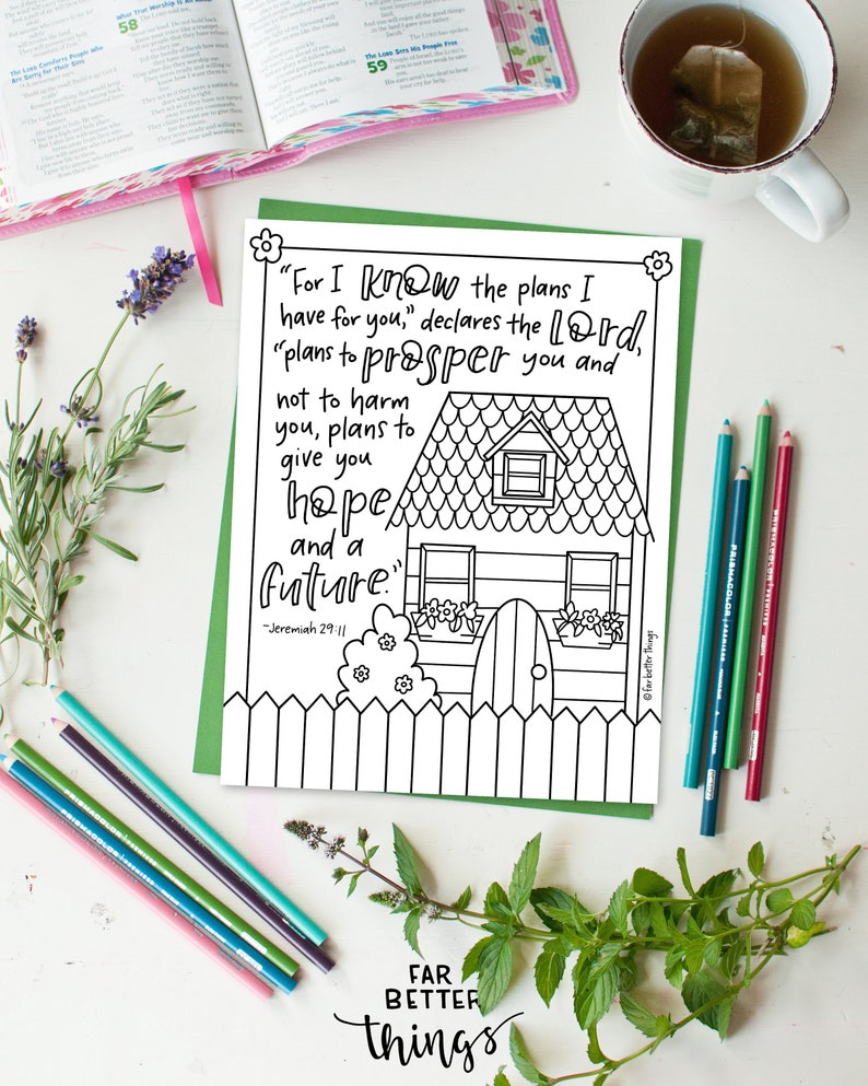 Bible Verse Coloring Page - Jeremiah 29:11 - Printable Coloring Page ...