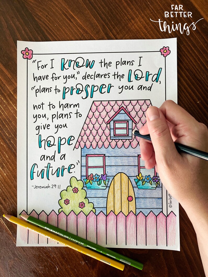 Bible Verse Coloring Page - Jeremiah 29:11 - Printable Coloring Page ...