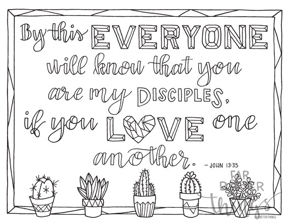 Bible Verse Coloring Page John 1335 Printable Digital