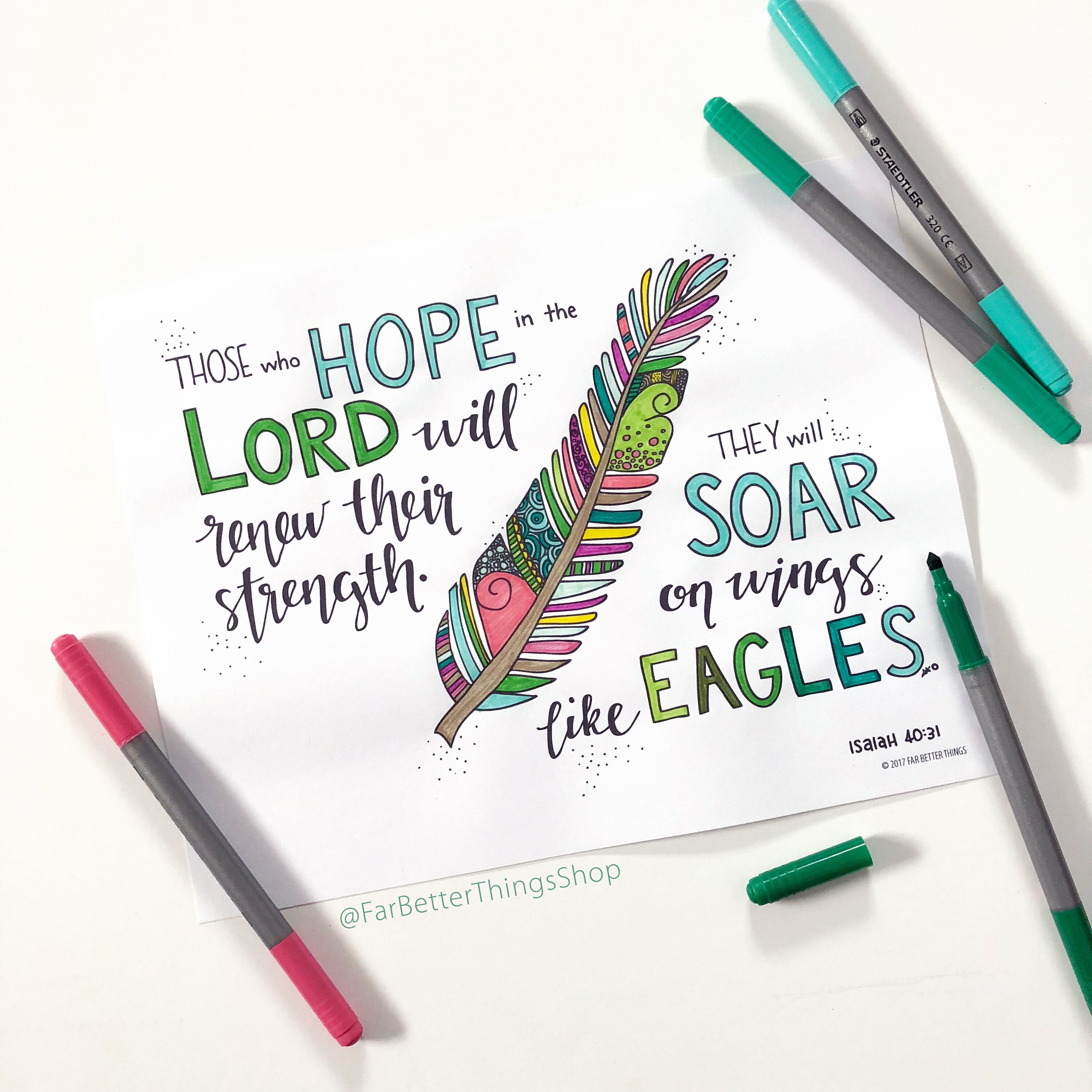 Bible Verse Coloring Page Isaiah 40:31 Printable Coloring | Etsy
