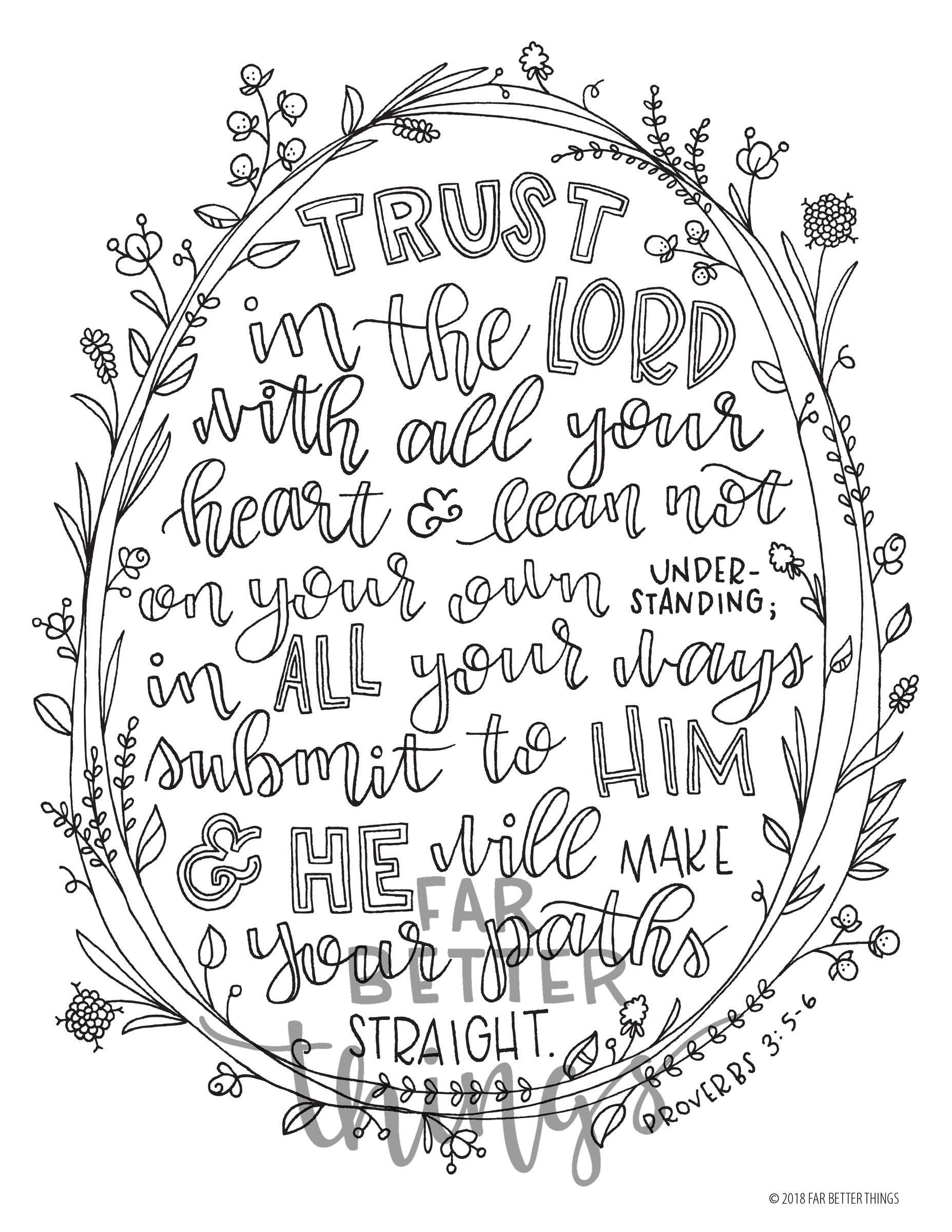 Proverbs 3:5 6 Coloring Page Coloring Pages