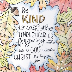 Bible Verse Coloring Page - Ephesians 4:32 - Printable Digital Download, Bible Coloring Page, Christian Kids Activity, Sunday School Craft image 6