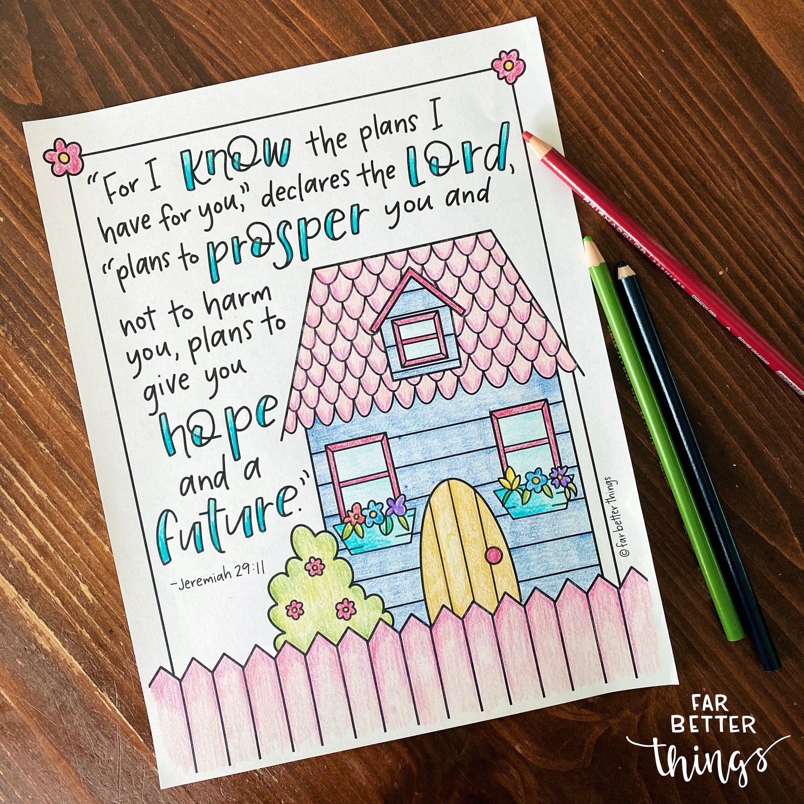 Bible Verse Coloring Page - Jeremiah 29:11 - Printable Coloring Page ...