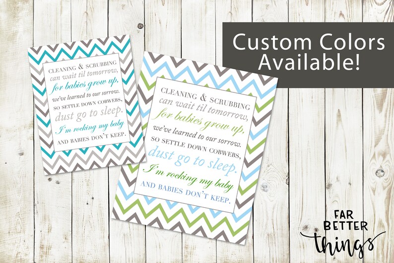 Baby Shower Gift Custom Colors! Navy Grey Red Pink Turquoise Chevron Baby Art Babies Don/'t Keep Nursery Poem Print New Mom Gift