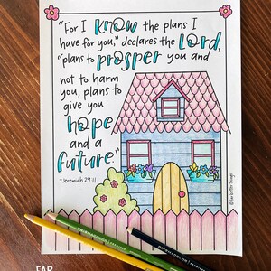 Bible Verse Coloring Page - Jeremiah 29:11 - Printable Coloring Page ...