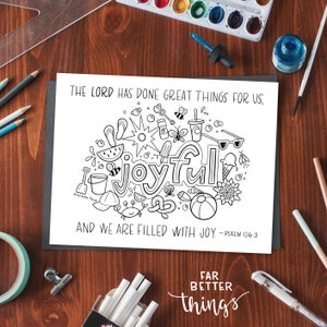 Bible Verse Coloring Page - Psalm 126:3 - Printable Digital Download, Bible Coloring Page, Christian Kids Activity, Sunday School Craft Joy