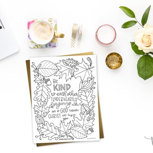 Bible Verse Coloring Page - Ephesians 4:32 - Printable Digital Download, Bible Coloring Page, Christian Kids Activity, Sunday School Craft image 7