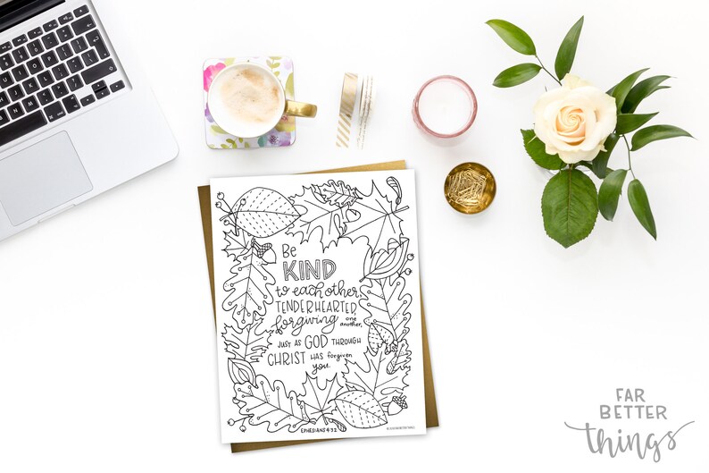 Bible Verse Coloring Page - Ephesians 4:32 - Printable Digital Download, Bible Coloring Page, Christian Kids Activity, Sunday School Craft image 7