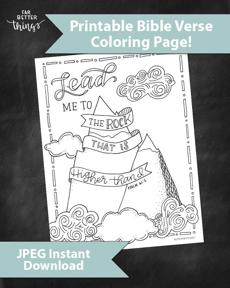 Bible Verse Coloring Page Psalm 61:2 Printable Coloring | Etsy