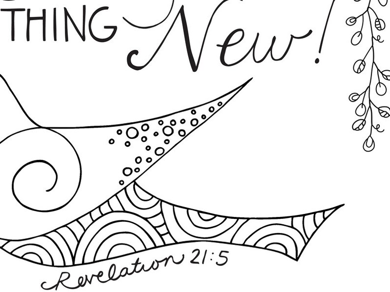 Download Bible Verse Coloring Page Revelation 21:5 Printable | Etsy
