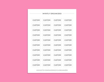 Clear Custom Text Planner Stickers