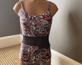 New Style! Ready to Ship. Feather Collection! One of a kind leotard - ballet leotard by Yukitard