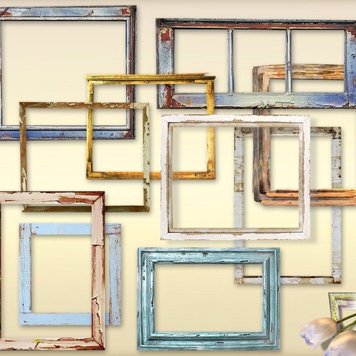 10 Digital Wooden Frames Vol. 9 Wooden Rustic Picture Frames Etsy