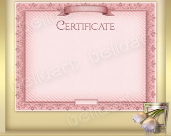 printable certificate template no 7 photoshop template old etsy