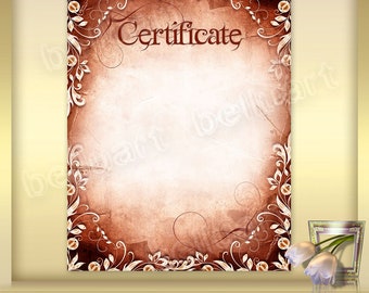 printable certificate template no 7 photoshop template old etsy