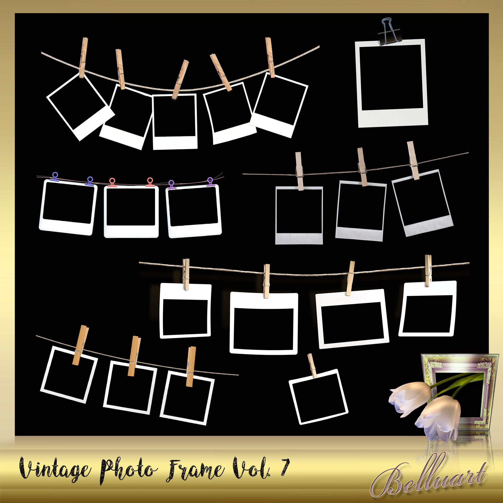 7 VINTAGE Photo Frames Vol. 7 Vintage Frame Etsy