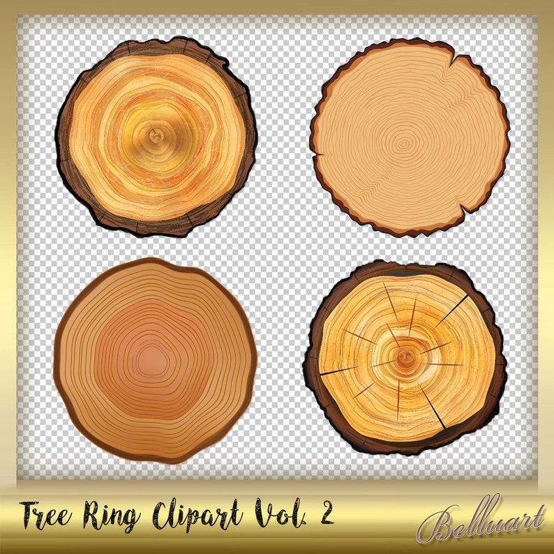 10 Tree Ring Clip Art Vol. 2 Tree Ring Clipart Tree Wood Etsy